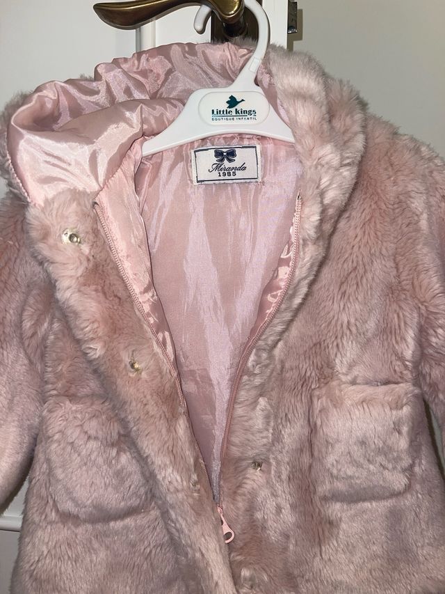 Abrigo rosa peluche Miranda 12 meses