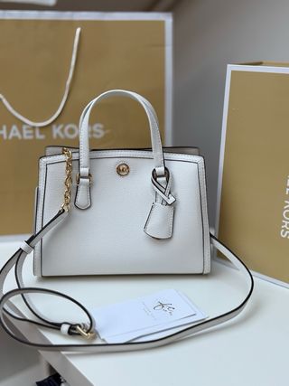 Bolso Michael Kors Blanco y Dorado