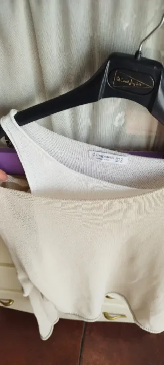 Jersey fino Stradivarius beige talla M
