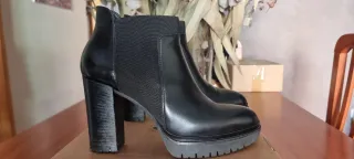 Botines JANET SPORT tacón plataforma negros T.39