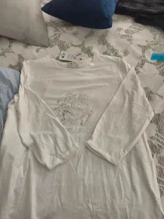 Camiseta blanca manga larga Talla M