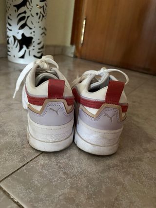 Zapatillas Puma Mujer Blancas y Rojas