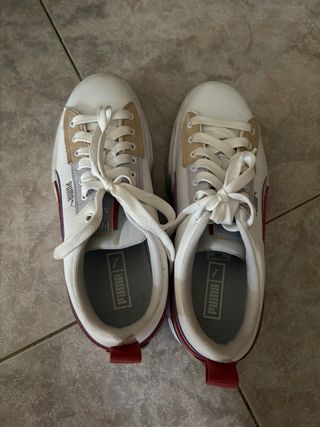 Zapatillas Puma Mujer Blancas y Rojas