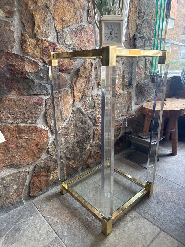 Repisa cristal y metal dorado