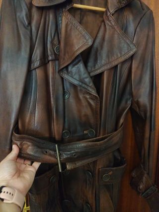 Gabardina Cuero Zara Talla L