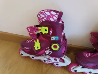 Patines en línea talla 30-32
Incluye casco rosa