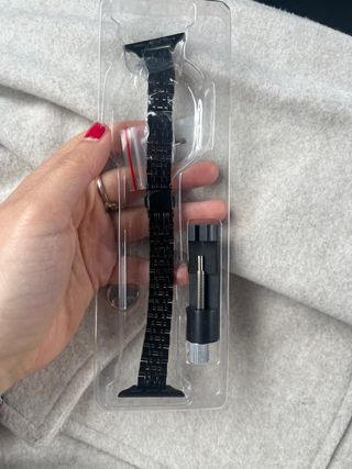 Correa Smartwatch Acero Negra Compatible Apple