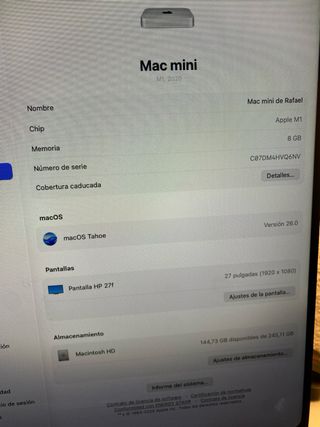 Mac Mini M1 256GB SSD 8GB RAM + Magic Mouse