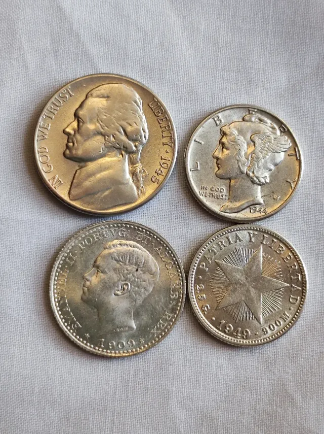 Lote 8 monedas varios países EBC+ SC Plata