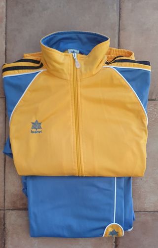 Chándal Luanvi chico basket azul/amarillo talla L