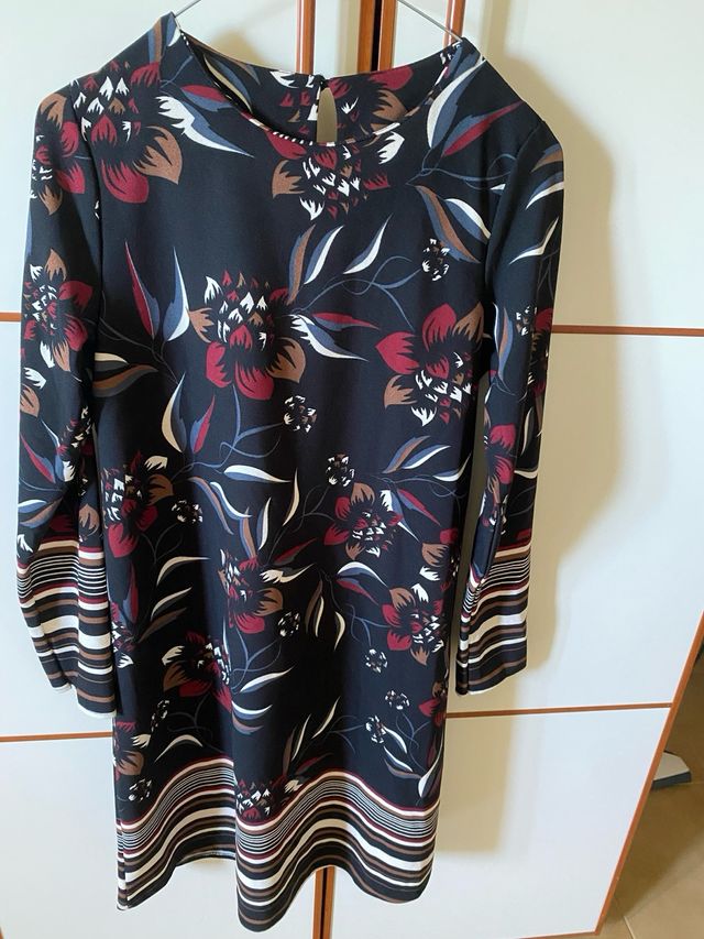 Vestito donna fantasia floreale nero