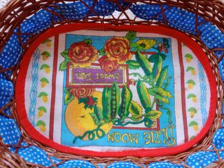 Lote 4 Cestas Decorativas Mimbre y Tela