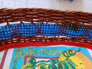 Lote 4 Cestas Decorativas Mimbre y Tela