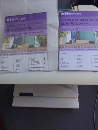 Cartuchos HP301, en la impresora.
Leer descripcion