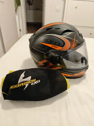 Casco Scorpion Exo 1200 Air Negro Naranja