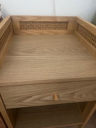 Mesitas de noche madera y ratán