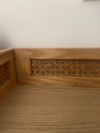 Mesitas de noche madera y ratán