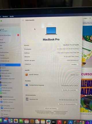 MacBook Pro 16” 2019 Plata 2.3GHz i9 8 nucleos 1TB