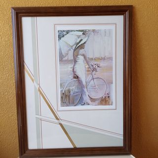 Cuadro Mujer con bicicleta