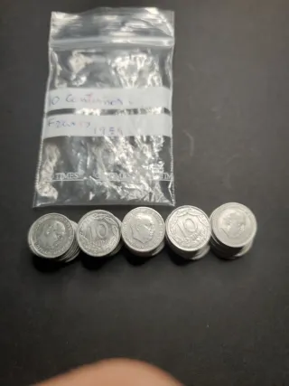 50 Monedas 10 Céntimos Franco 1959