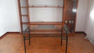 Mesa de salón cristal y metal