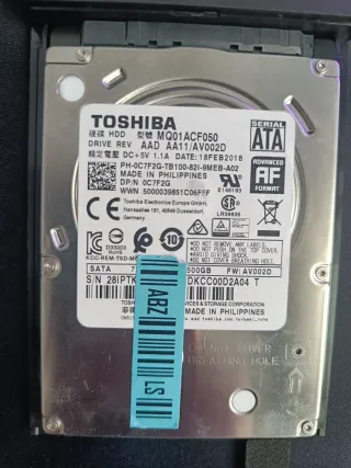 Disco Duro Toshiba 500GB SATA
