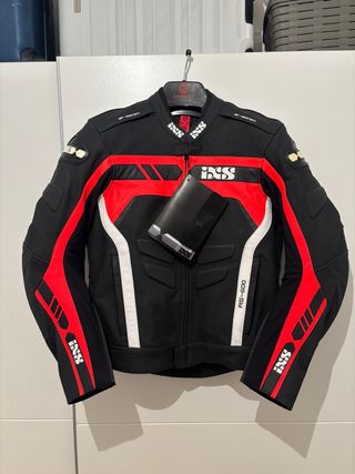 Chaqueta de Moto Ixs Negra/Roja Talla L
