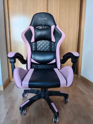 Silla Gaming GAME Negra y Rosa. Talla mediana.