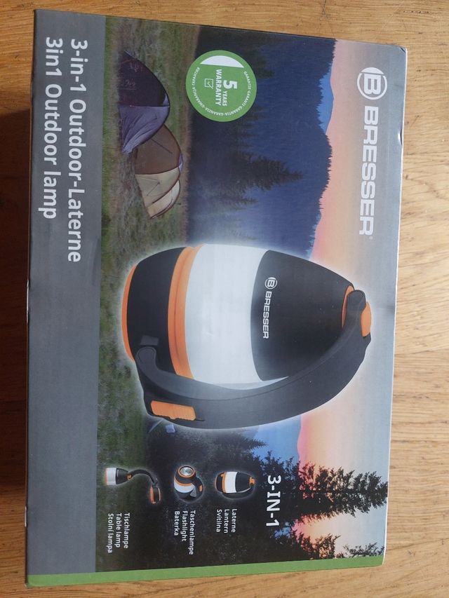 Lámpara i linterna Camping 3 en 1 Bresser