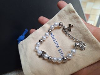 Bracciale perle Louis Vuitton argento bianco