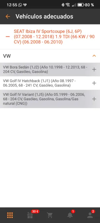 Interruptor avería VW Golf 1J0953235J01C