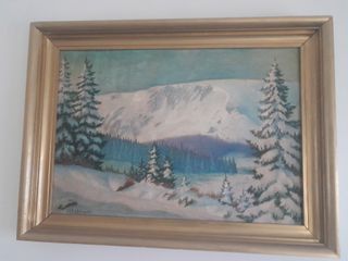 Dipinto olio M.Lehmann Monte Penice