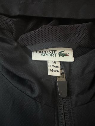 Chaqueta Lacoste Azul T- 16 años, 100% poliéster.