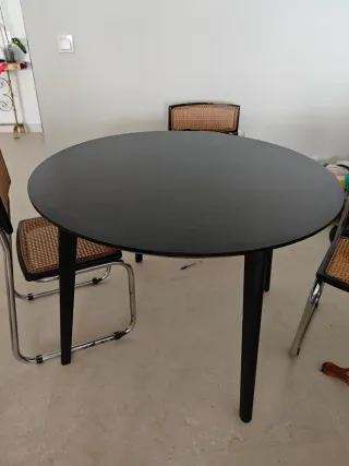 Mesa redonda negra LISABO Ikea