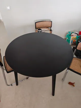 Mesa redonda negra LISABO Ikea