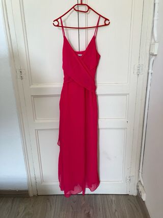 Vestido largo fiesta Adolfo Domínguez rosa