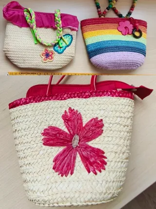 3 Bolsos/Capazos Infantiles multicolor