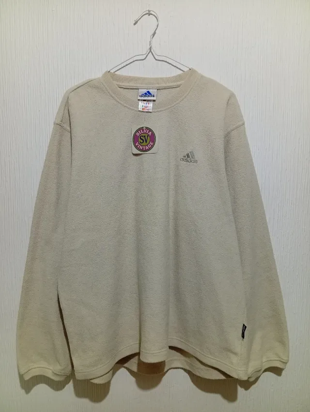 Felpa in pile Adidas Vintage 90s beige M Oversize 