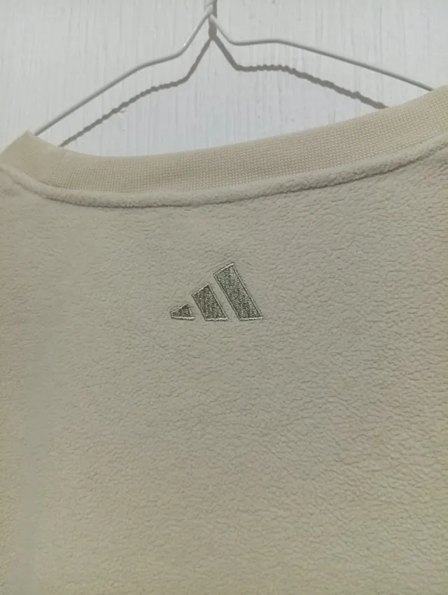 Felpa in pile Adidas Vintage 90s beige M Oversize 