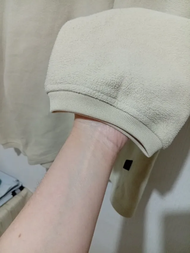 Felpa in pile Adidas Vintage 90s beige M Oversize 