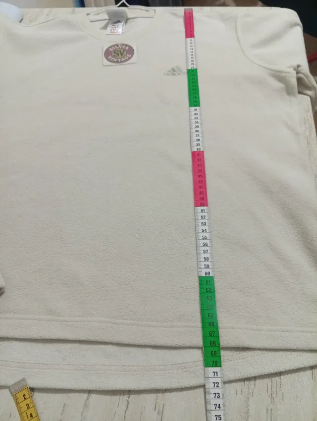 Felpa in pile Adidas Vintage 90s beige M Oversize 