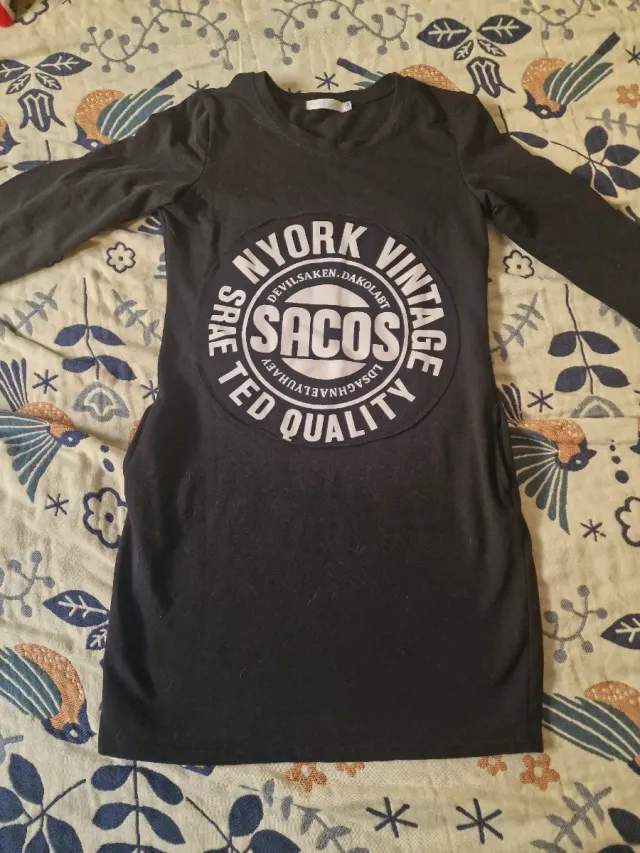 Vestido camiseta negro NYORK VINTAGE