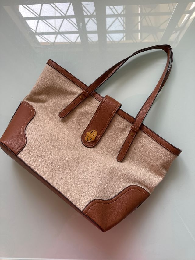 Bolso Tintoretto Beige y Marrón polipiel y tejido