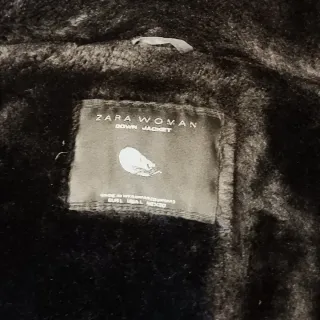 Abrigo de plumas negro mujer