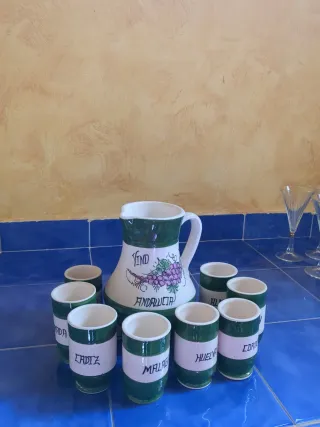 Juego cerámica vino Andalucía nuevo