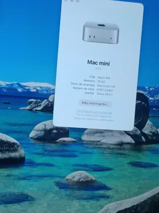Mac mini M4 16GB 500GB SSD
Negociable 