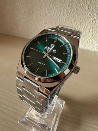 Reloj Hombre Verde y Plateado