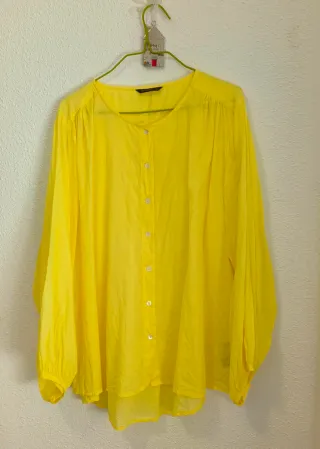 Blusa amarilla 100% algodón Talla XXL
