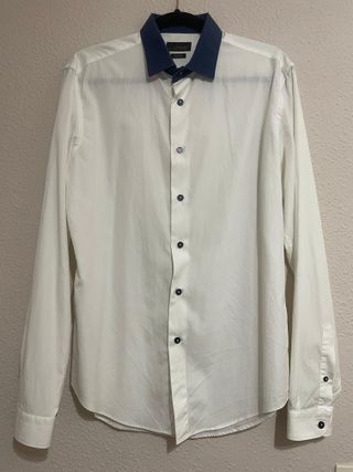Camisa Zara Blanca Slim Fit