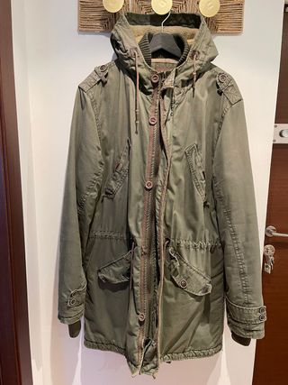 Parka verde con forro